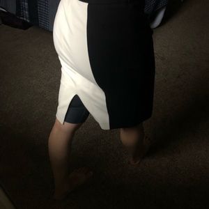 Black, white pencil skirt